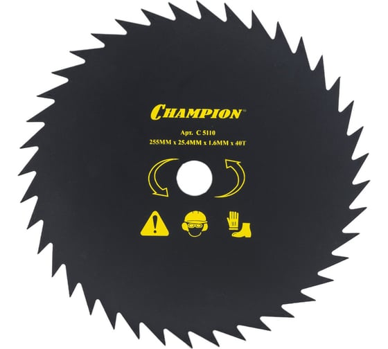 Нож CHAMPION 40 зубчатый d=255*25.4mm остроугольные зубцы